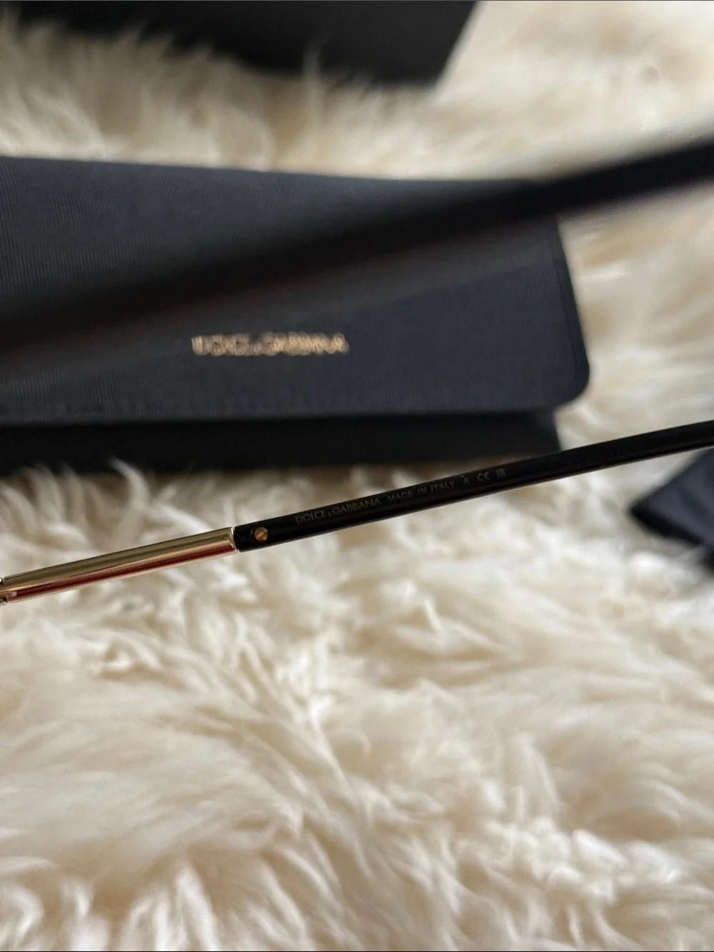 Dolce & Gabbana Rimless Clear Lenses with Gold Metal Accents Sunglasses